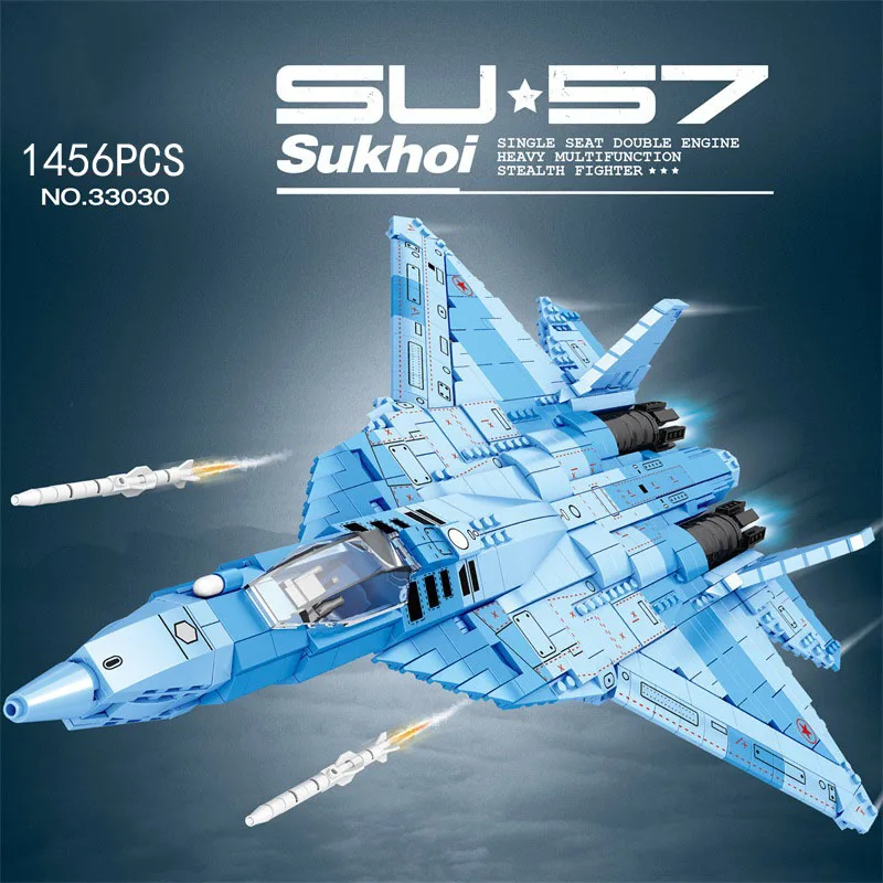 

Russia Sukhoi Su-57 Fighter Modern Military Batisbricks Building Block Construction Model Ww2 Figures Bricks Toys Collection