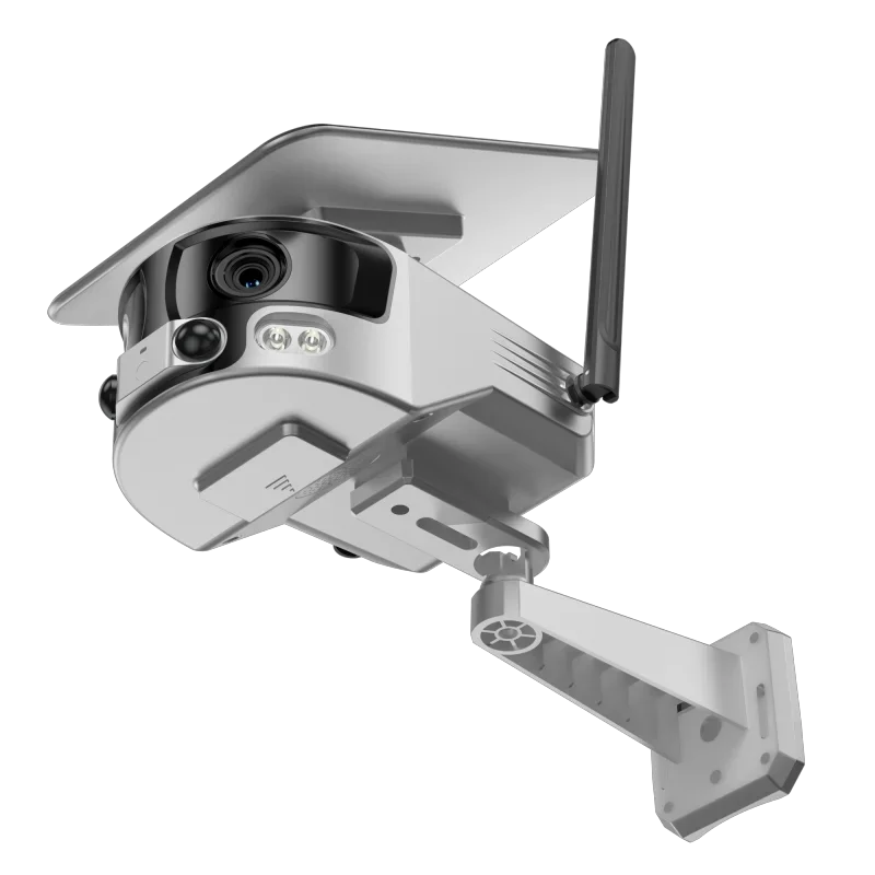 180 graden menselijke detectie 4K IP Cam Outdoor Dual Lens Wifi Zonne-energie 18000 mah Batterij Schijnwerper Nachtzicht Fisheye Camera