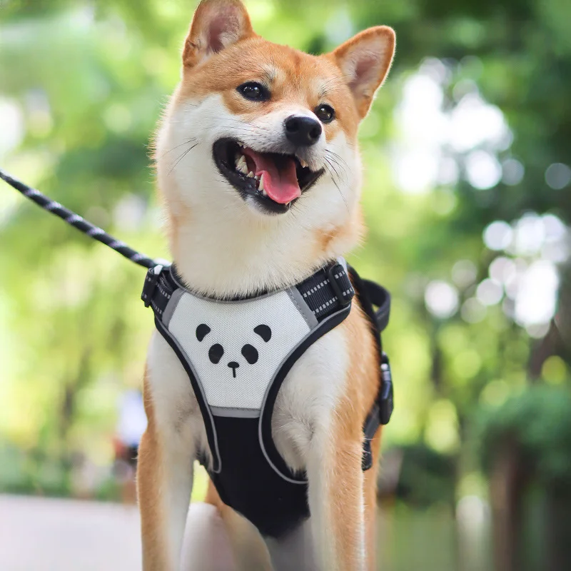 New Pet Harness Adjustable Vest Reflective Big Dog Chest Back Explosion-Proof Medium Large Dog Pet Hand Holding Rope Accesorios