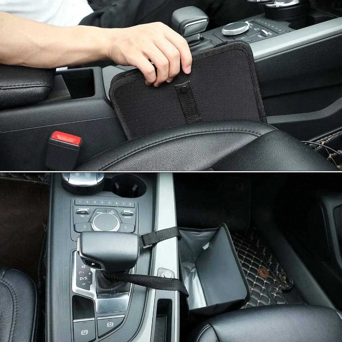Großer, zusammenklappbarer Auto-Mülleimer - Wasserdichte und auslaufsichere Hängeaufbewahrungstasche für Autos, SUVs, LKWs, Minivans. – Detail 2
