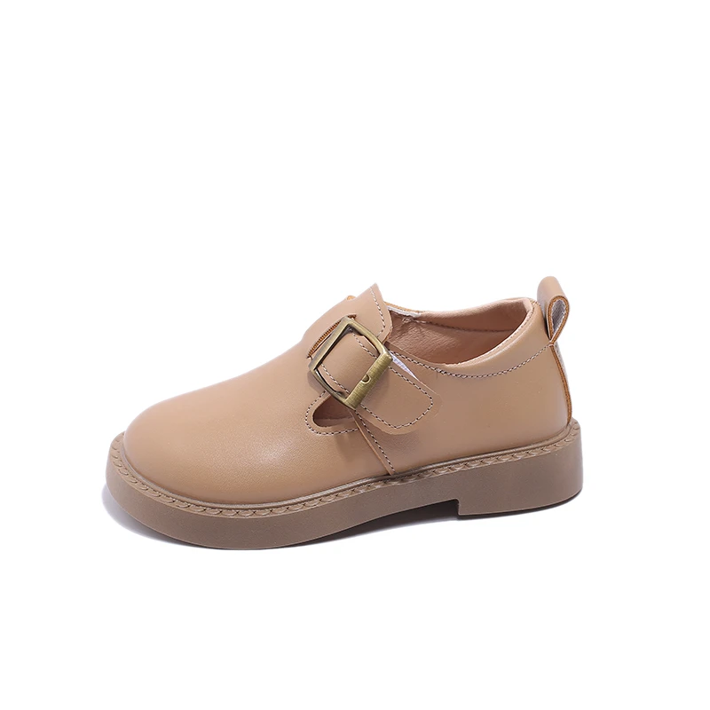 Petites chaussures plates en cuir pour enfants, chaussures simples pour garçons, style britannique, mode printemps et automne, 2024