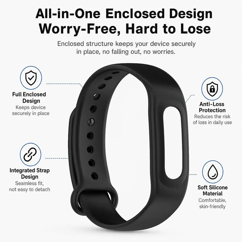 Silicone Replacement Strap For Google Fitbit Air One-piece Design Breathable Skin-friendly Adjustable Buckle Protect Wristband