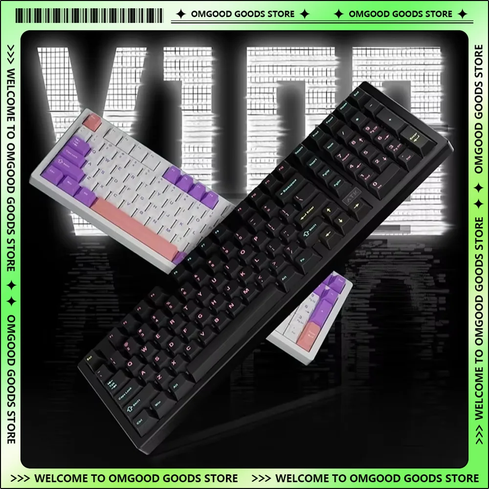 ATK V100 Pro Mechanical Keyboards Hot-swappable Semi-Aluminium Alloy Gasket Construction 3-Mode Custom Gaming Keypad PC Esports