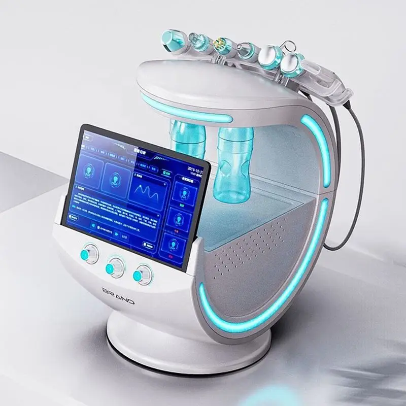 Intelligent Ice Blue Microdermabrasion  Skin Peeling With Skin Scanner Analyzer Testing Skin Rejuvenation Beauty Machine