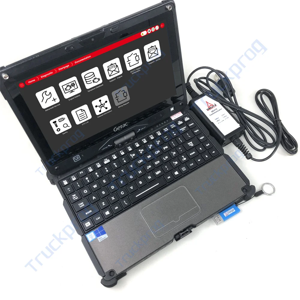 Getac Laptop for DEUTZ Key Dongle Diagnostic Kit EMR Communicator Deutz Decom SerDia 4.0 level6 Deutz Diesel diagnostic tool