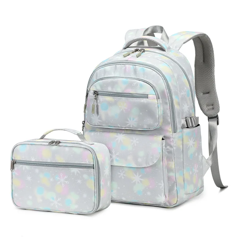 Mochilas escolares leves para crianças, Meninas doces, Conjunto de lancheira, Bolsas escolares para estudantes primários Kawaii, Bolsas de Ombro para Crianças