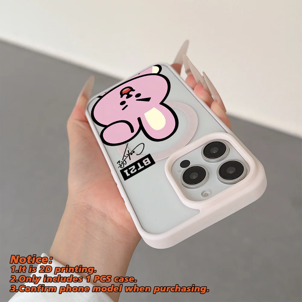 Cartoon Design-BT21 Phone Cases for iPhone 18 17 17e 16e 16 15 14 13 12 11 Air Pro Max Plus Clear Magnetic Acrylic Back Cover - view 5