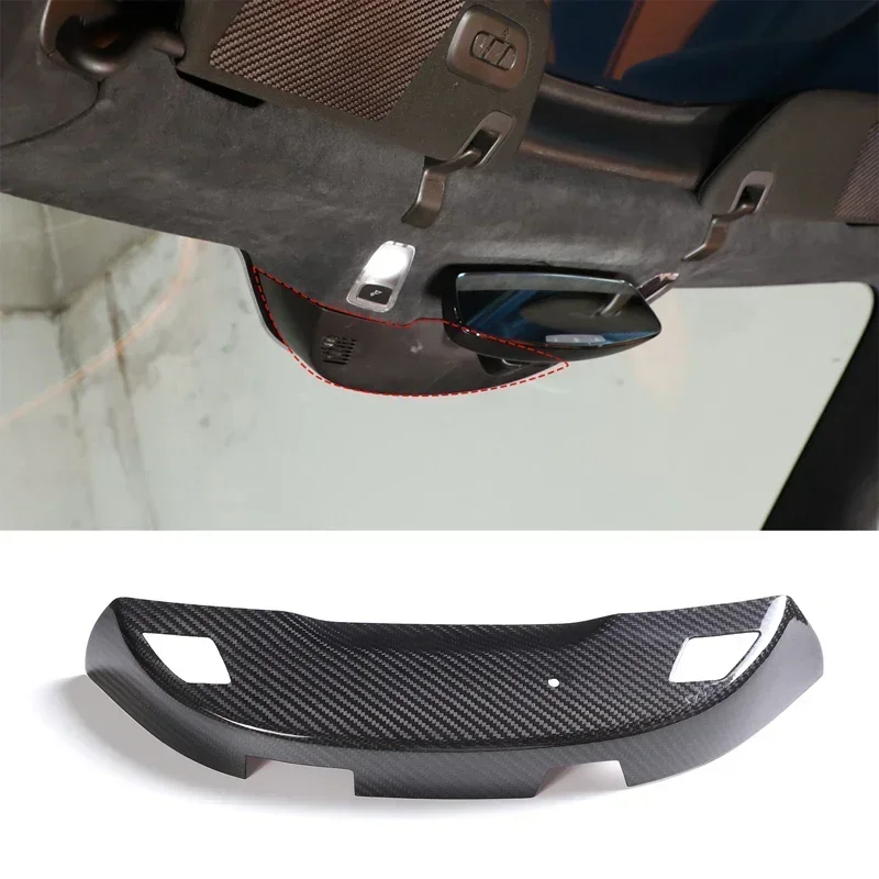 

For Chevrolet Corvette C7 Real Dry Carbon Fiber Interior Rearview Mirror Base Shell Sticker Cover Trim Accessories 2014-2019