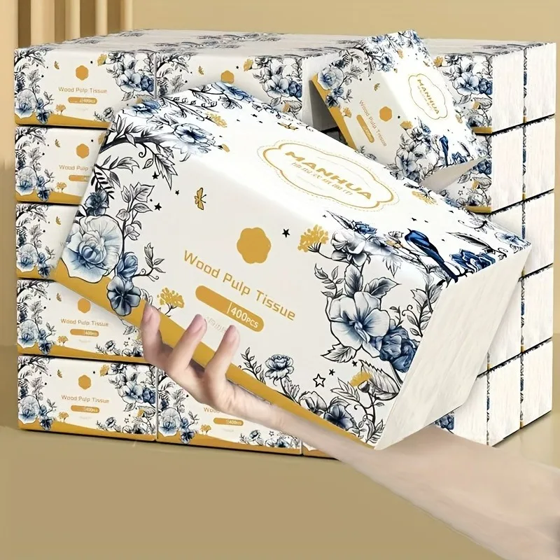 

6 Packs Total Large Capacity Restaurant Napkins, 5-Layer, Thick Embossed Tissues, for Kitchens, Bathrooms Home, Office, Car