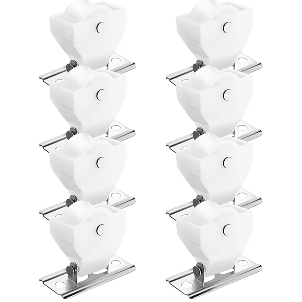 

8Pcs Drapery Curtain Track Pulleys Smooth Sliding Easy Install for Roman Shades Cord Lock Roman Shades Pulley Curtain Cord Lock