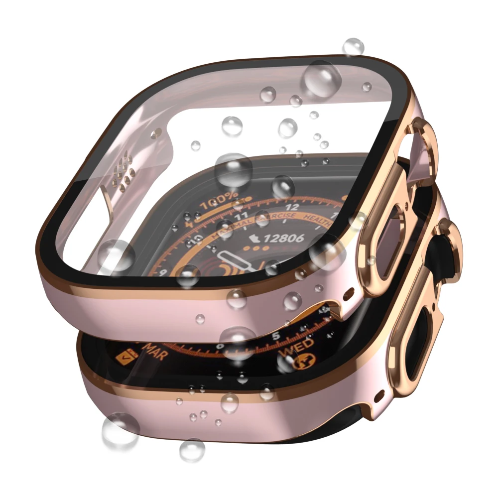 Glass+Shell For Apple Watch Ultra 49mm Smart Watch Bumper+Screensaver Tempered Cover Iwatch Series Accessories Waterproof Case