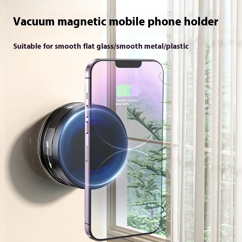

Vacuum suction phone holder multifunctional MINI portable magnetic holder desktop car kitchen and bathroom multi scene
