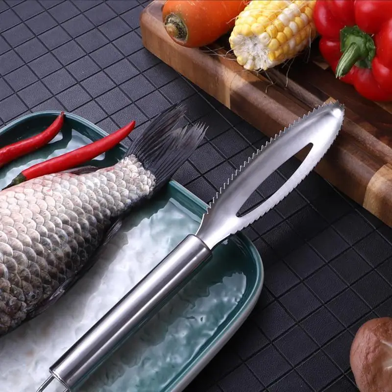 

Portable Fish Scale Remover Stainless Steel Fish Scales Washing Brush Fish Cleaner Skin Scraper Brush Scraper Kitchen Tool With