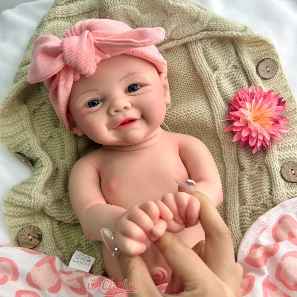 43cm Cute Doll Lifelike Baby Girl Vivienne Silicone Reborn Baby 3D Skin Painted Weighted Doll for Grandma Birthday Gift