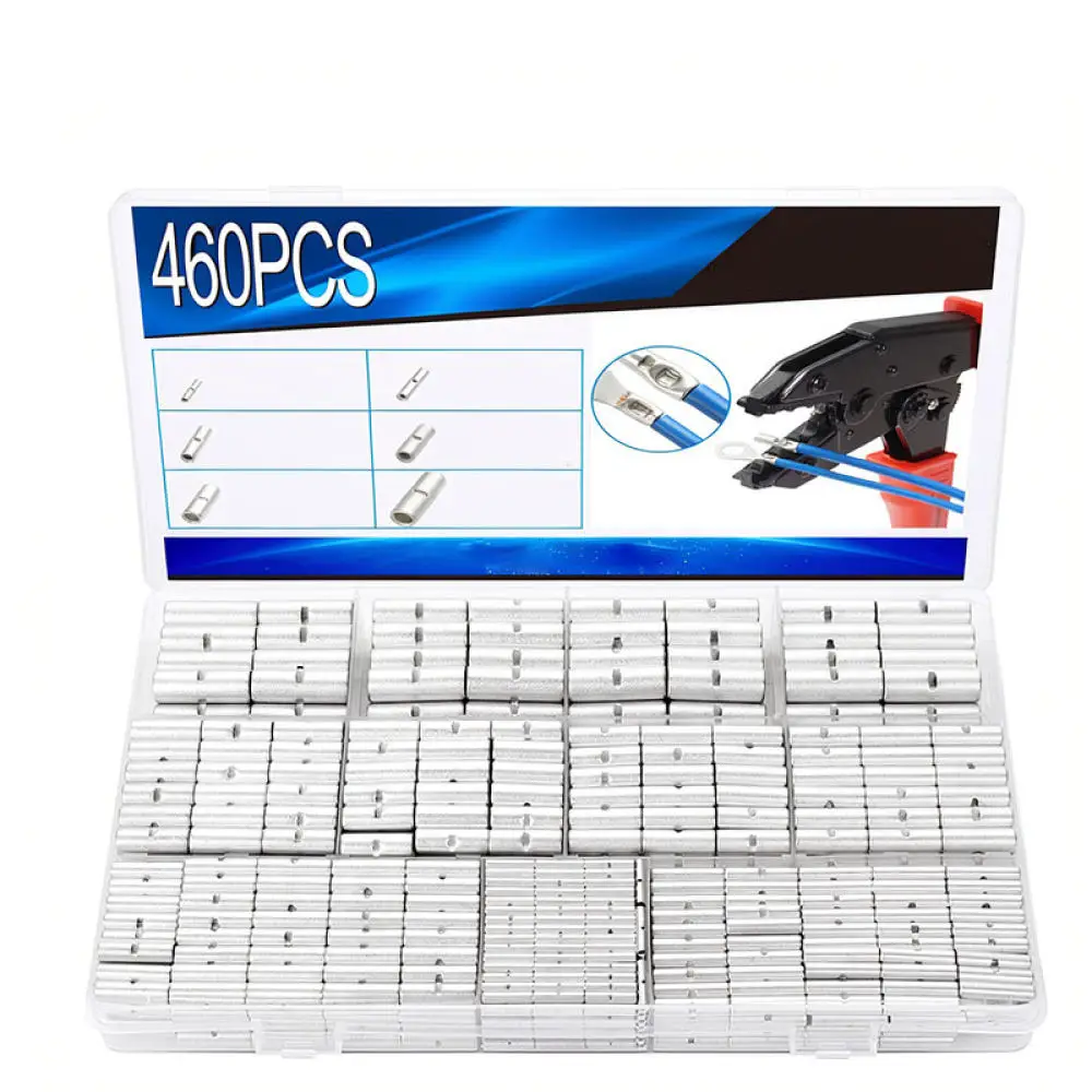 Butt Splice Terminal Assortment Kit Electrical Wire Crimp Connectors Brass Aluminum Interconnect Hardware Repair Tool