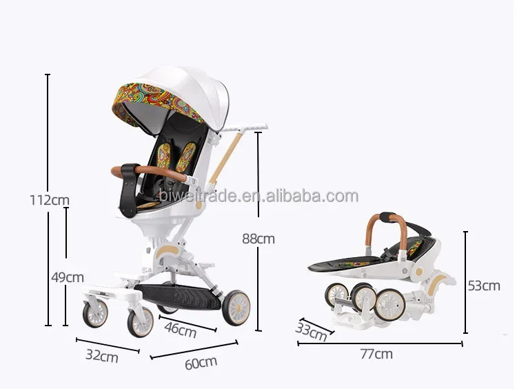 عربة أطفال Carriolas cochecitos de bebe من عمر 0 إلى 3 سنوات بإطار ألومنيوم فاخر وخفيفة الوزن وقابلة للطي 3 في 1 للطائرة