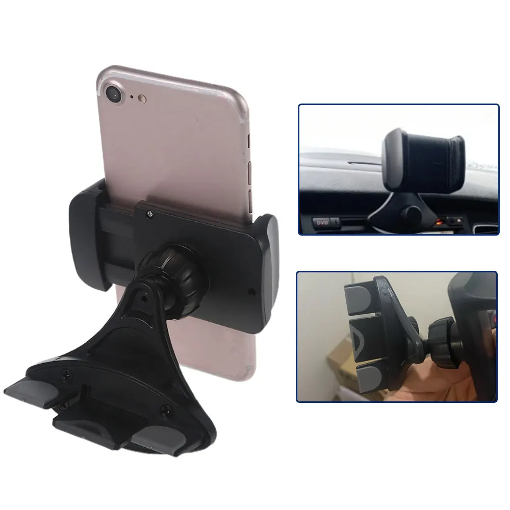 Car Universal Phone Holder Car CD Slot Stand Mount 360 Rotation Mobile Phone Bracket Buckle for Iphone 8 XR XS Samsung Xiaomi