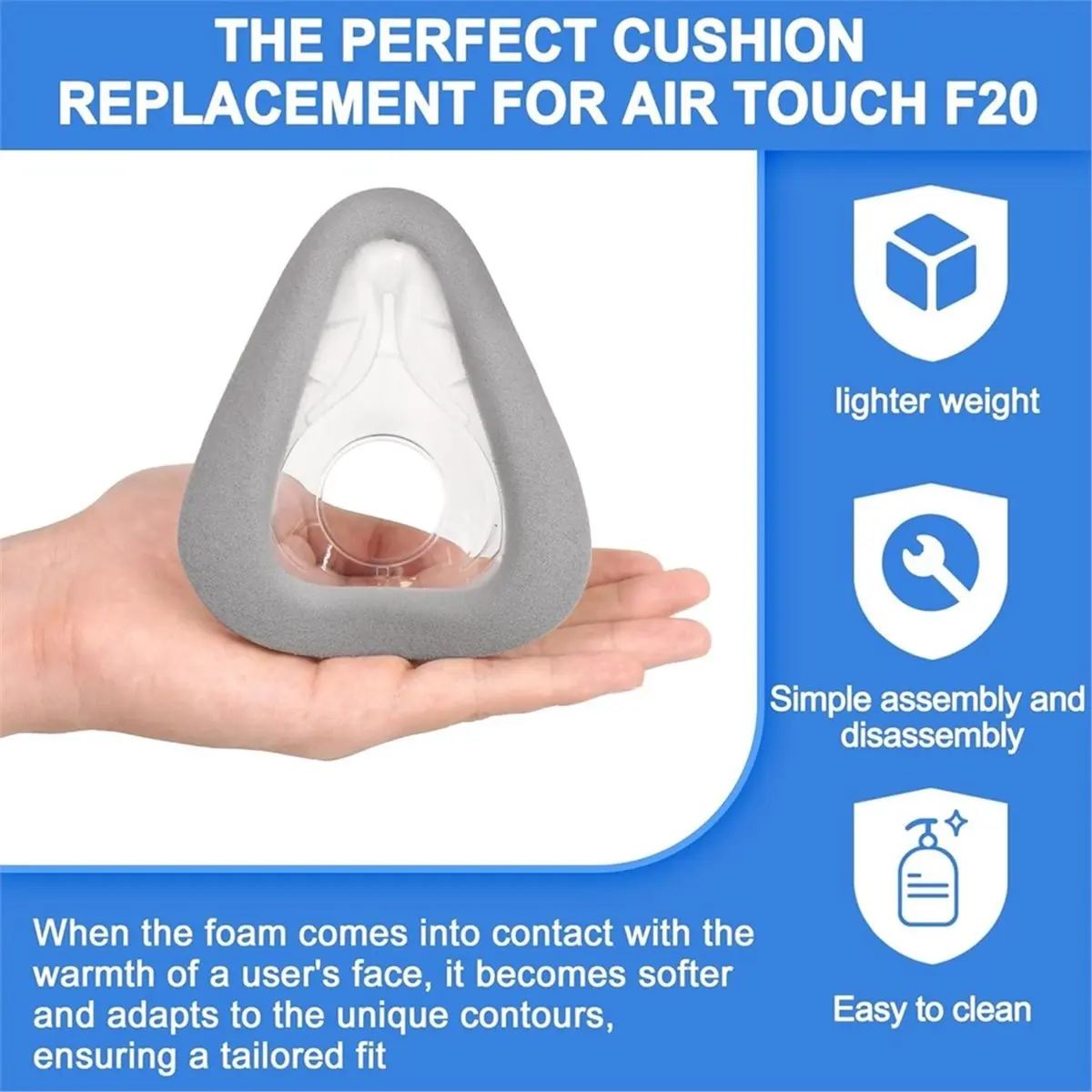 【Great Sell】 2 Pack Memory Foam Cushions for F20, Enhanced Comfort Replacement Cushion for F20 Medium