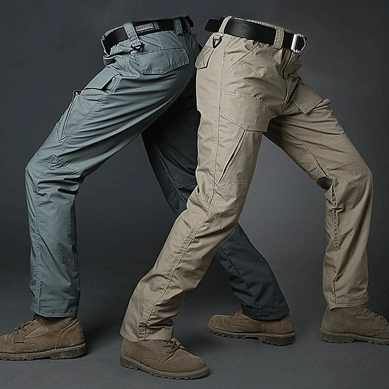 Outdoor Trekking Hiking Fishing Waterproof War Game Cargo Mens Pants Side Zipper Male Combat SWAT Army Military Active Trousers