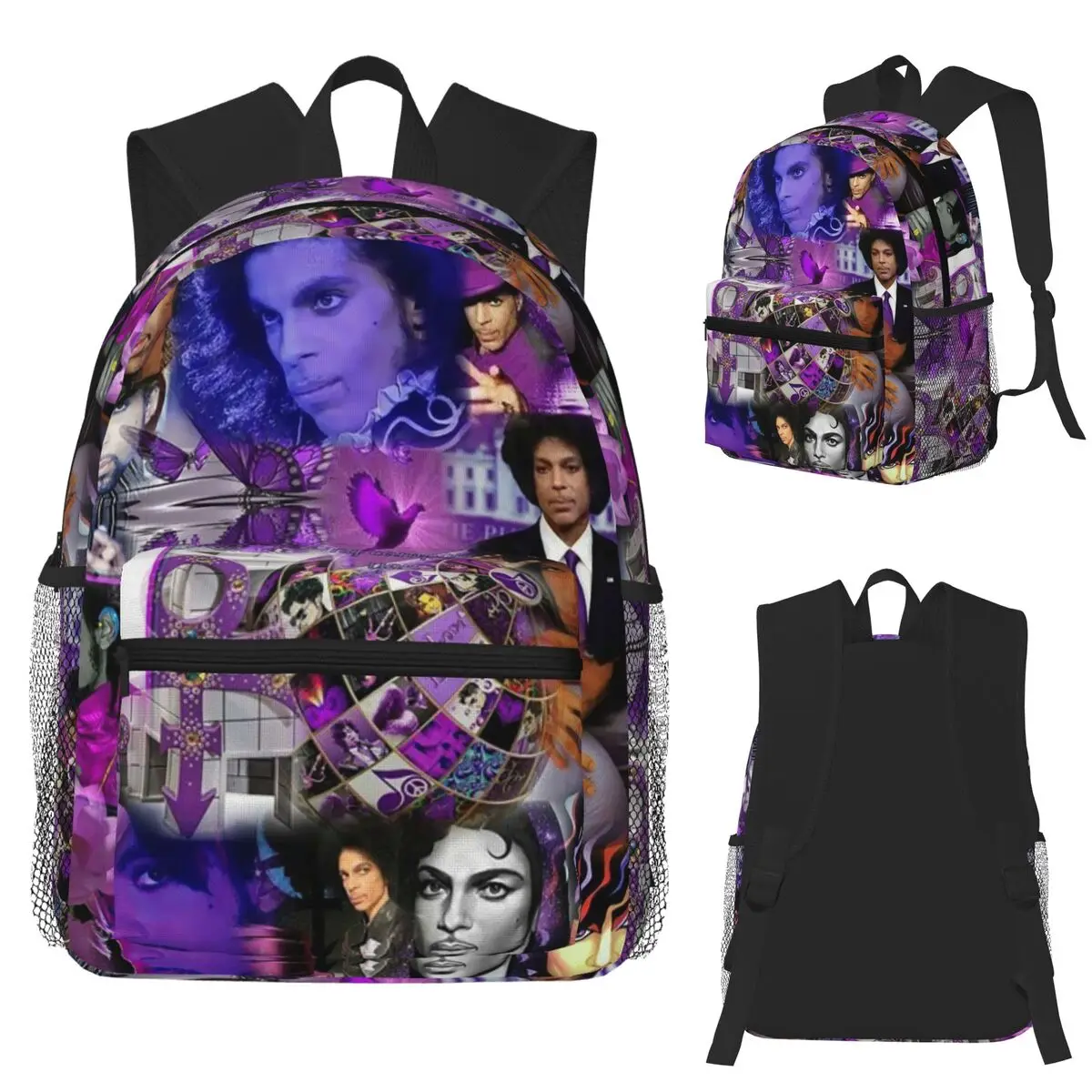 

Prince Rogers Nelson Purple Rain Cool Student Backpack School Bag Hiking Travel Daypack for Boys Girls Bookbag Shoulder Bags