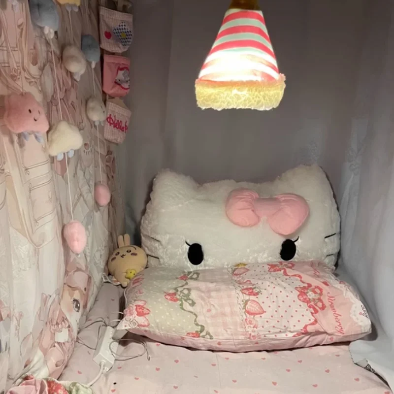 Anime Hello Kitty Figure Throw Pillow Dormitory Sleeping Headboard Backrest Bed Cushion Decoration Children Birthday Gift Toy