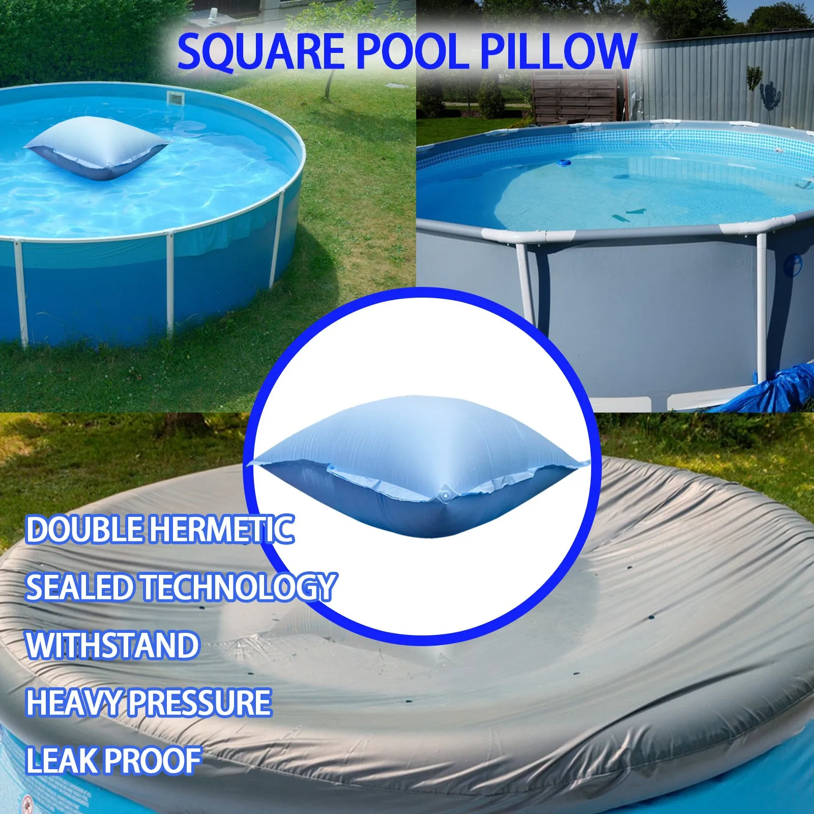 Almohada de invierno para piscina, cubierta duradera para piscina de invierno, almohada de aire, cojín flotante inflable para piscina sobre el suelo