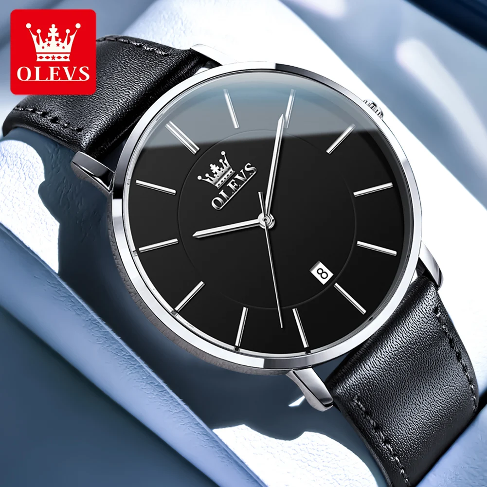 

OLEVS Ultra Thin 6.5mm Top Original Quartz Watch for Men Minimalist Fashion Luxury Brand Hot Sale Waterproof Men's Watches 5869