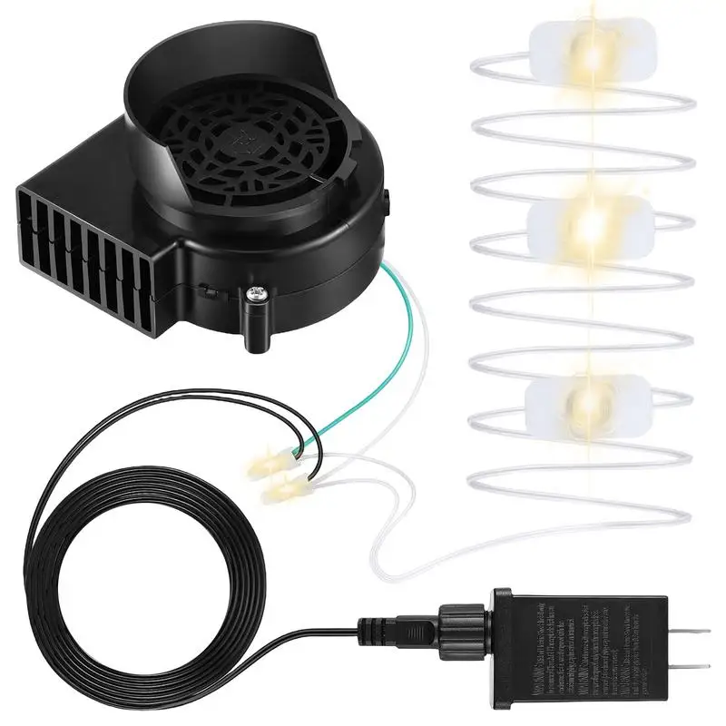 Inflatable Air Blower Blowing Fan Reusable Replacement Fan Blower With LED Light String For Outdoor Garden Inflatable Decor