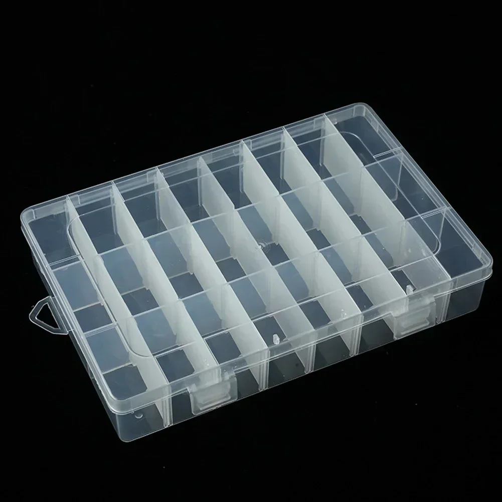 Plastic Box Storage Box 24 Grid Clear Compact Light PP Metal Parts Sewing Accessories Craft Parts Transparent Lid