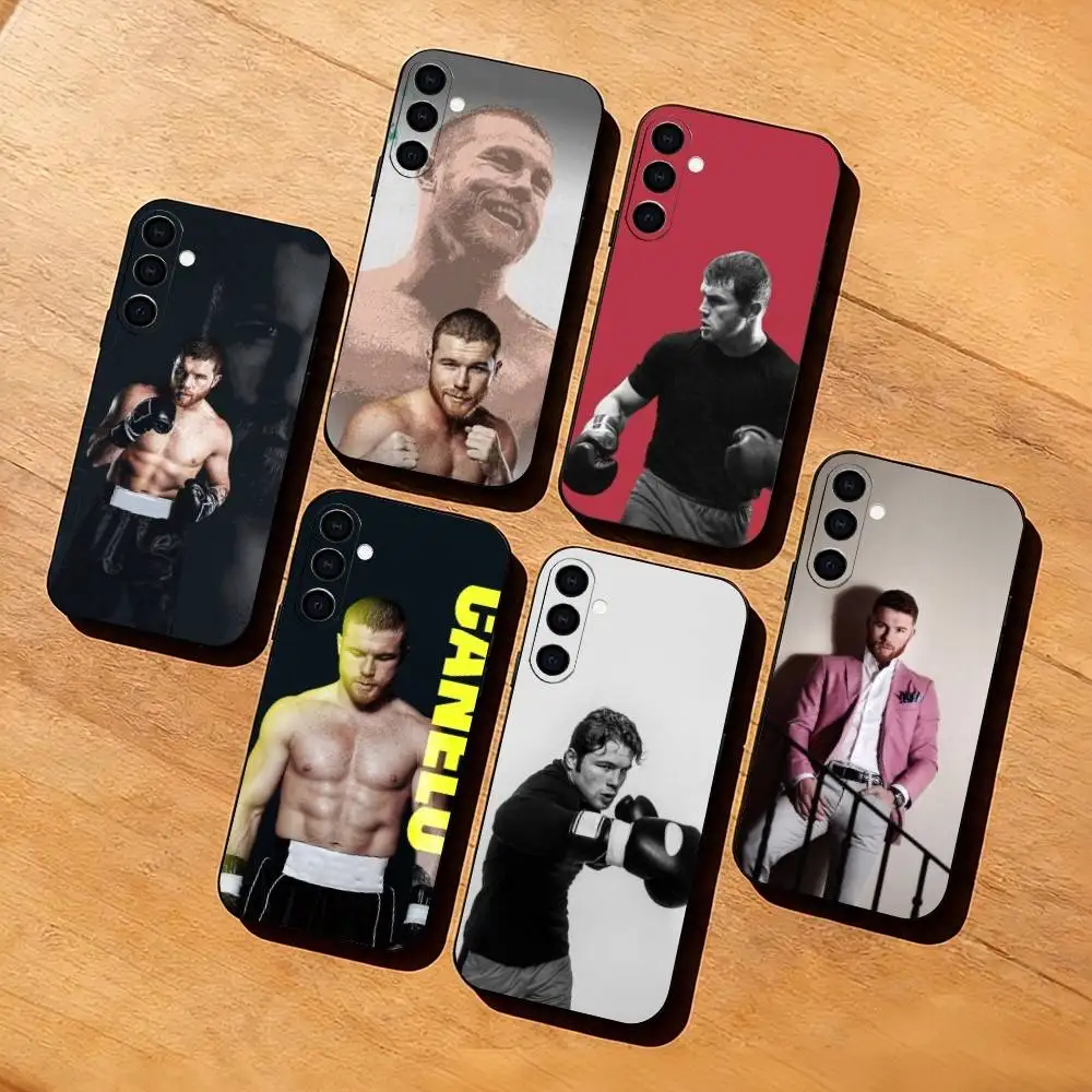 B-Boxing champion C-Canelo Alvarez Phone Case Black Silicone Soft For Samsung Galaxy A73,A72,A71,A70,A53,A52,A51