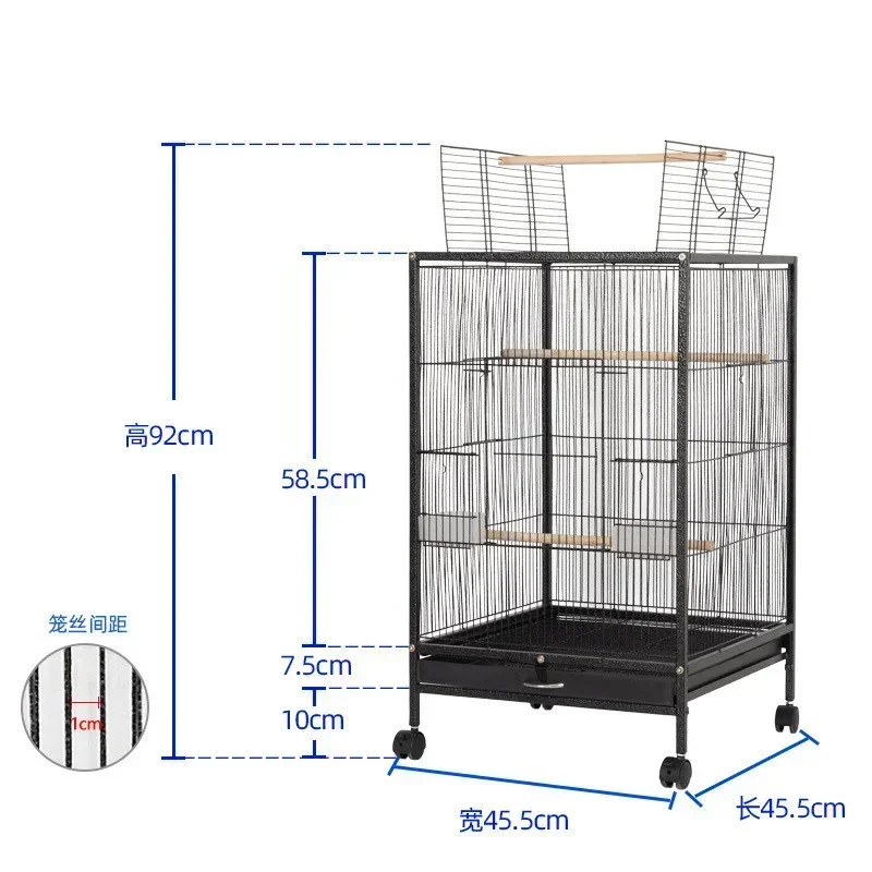 Cage with Wood Stand for Conures Lovebird Cockatiel Parakeets House Parrots Playground Activity Center