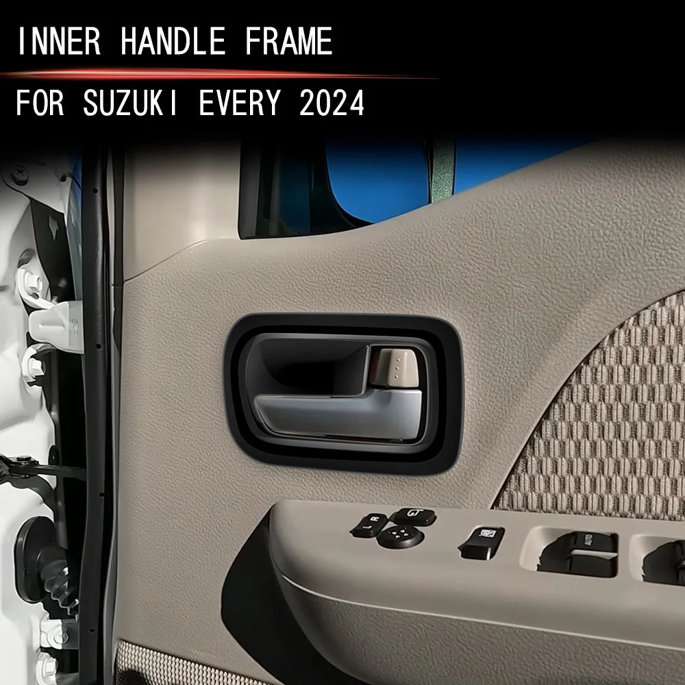 

FOR SUZUKI EVERY 2024 2025 ABS Carbon fiber black Car Inner Door Handle door Bowl cap Covers Trims Stickers Interior Accessorie
