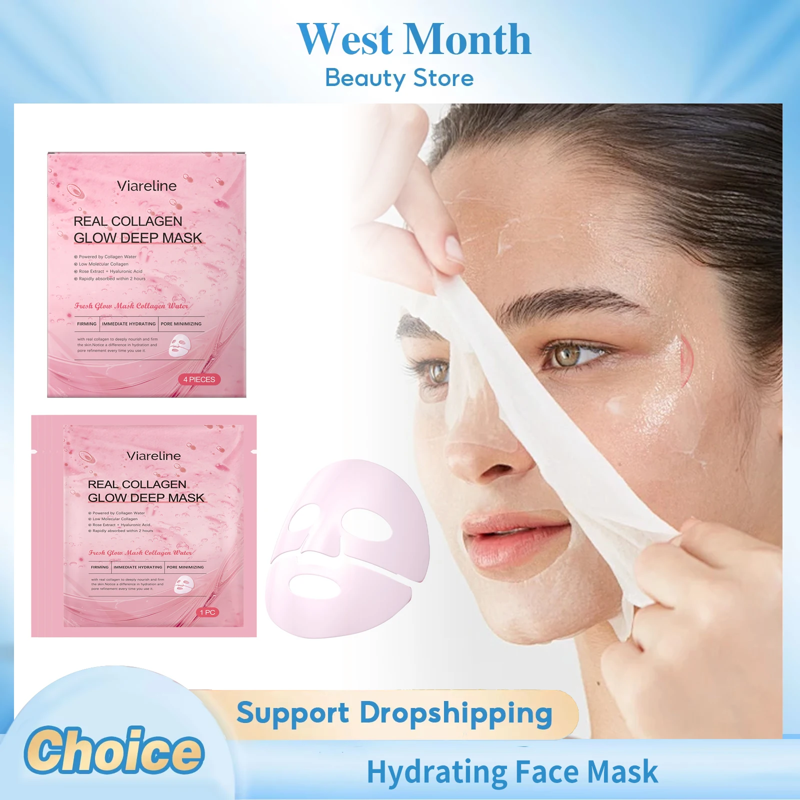 

Collagen Nourishing Facial Mask Brightening Improve Dullness Fade Fine Lines Smoothing Wrinkles Firming Moisturizing Facial Mask