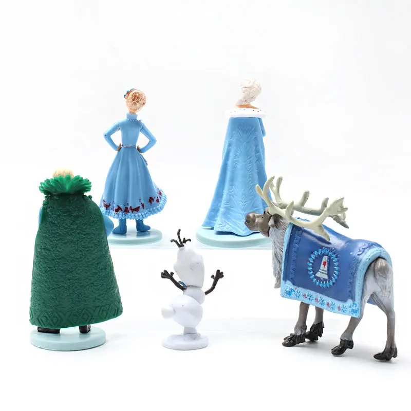 5 pz/set Cute Frozen The Snow Queen Princess Elsa Action Figure Toys Kristoff Sven Olaf PVC Model Doll Collection regalo di natale