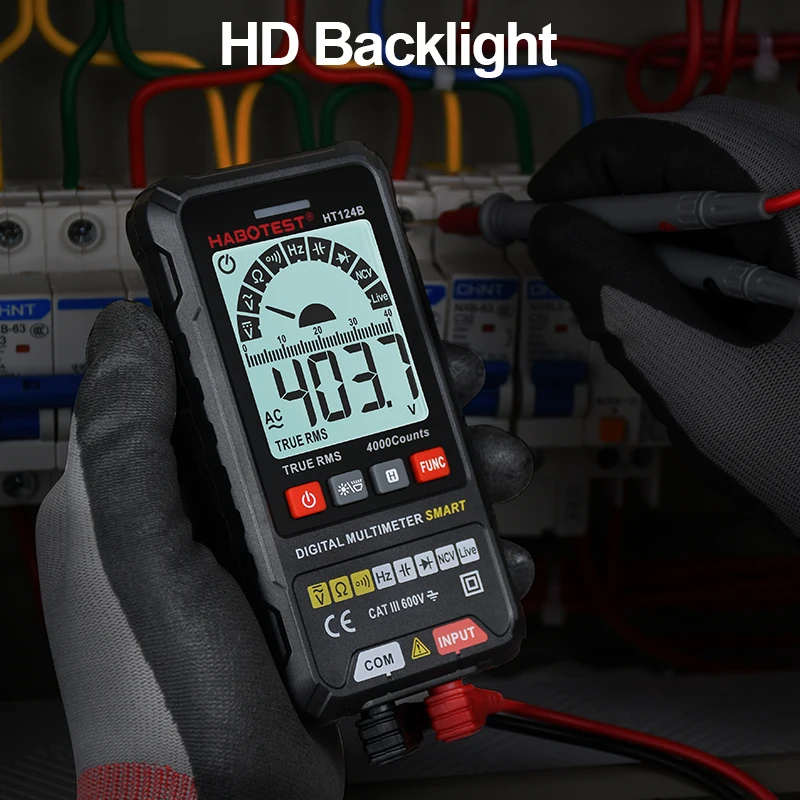 Imagem -04 - Habotest-multímetro Digital Inteligente Multímetro Profissional True Rms Testador de Eletricista dc ac Capacitância de Tensão Ohm hz Ncv
