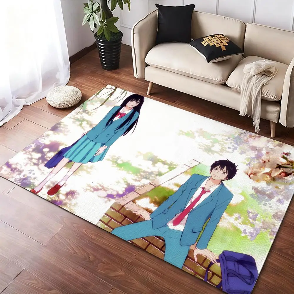 

cute K-Kimi Ni TodokeS Floor Mat Soft Thickened Non-Slip Door Mat for Living Room Home Decor Flannel Rugs