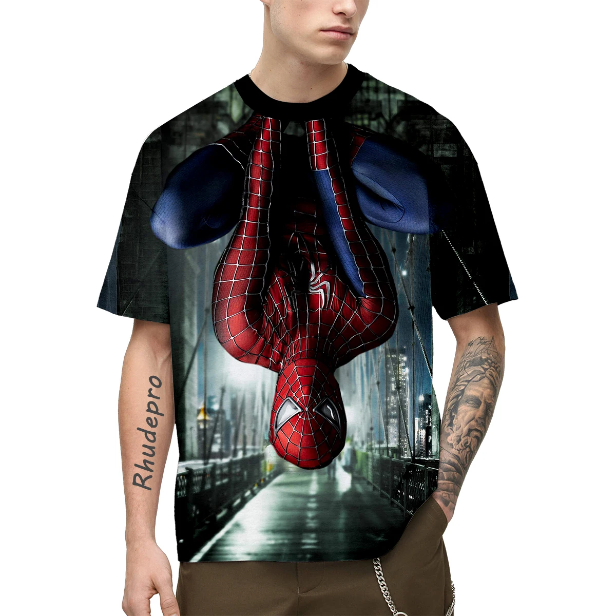 Miniso Zomer Heren Gif Spider-Man T-Shirt 3d Print Casual Streetwear Tops T-Shirts Mode Kleding Met Korte Mouwen Plus Size