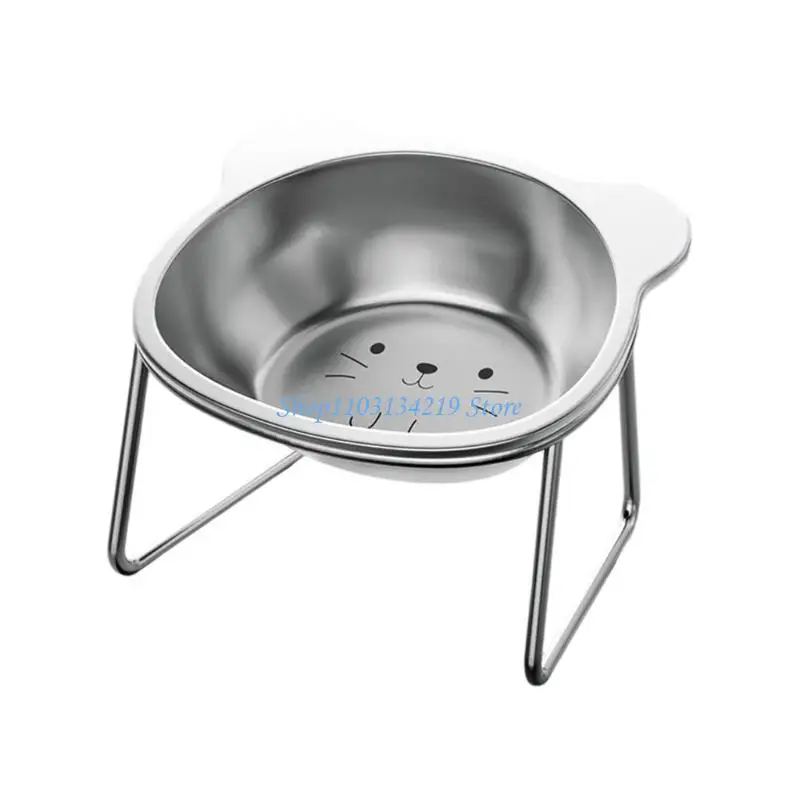 N5KC القطط المرتفعة وعاء رفع القطط وعاء الطعام أطباق ماء داخلي القطط الكلب الصغيرة
