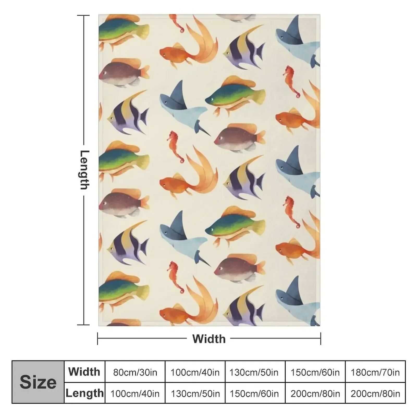 School Of Fish Throw Blanket Cute Beautifuls Multi-Purpose Soft Blankets