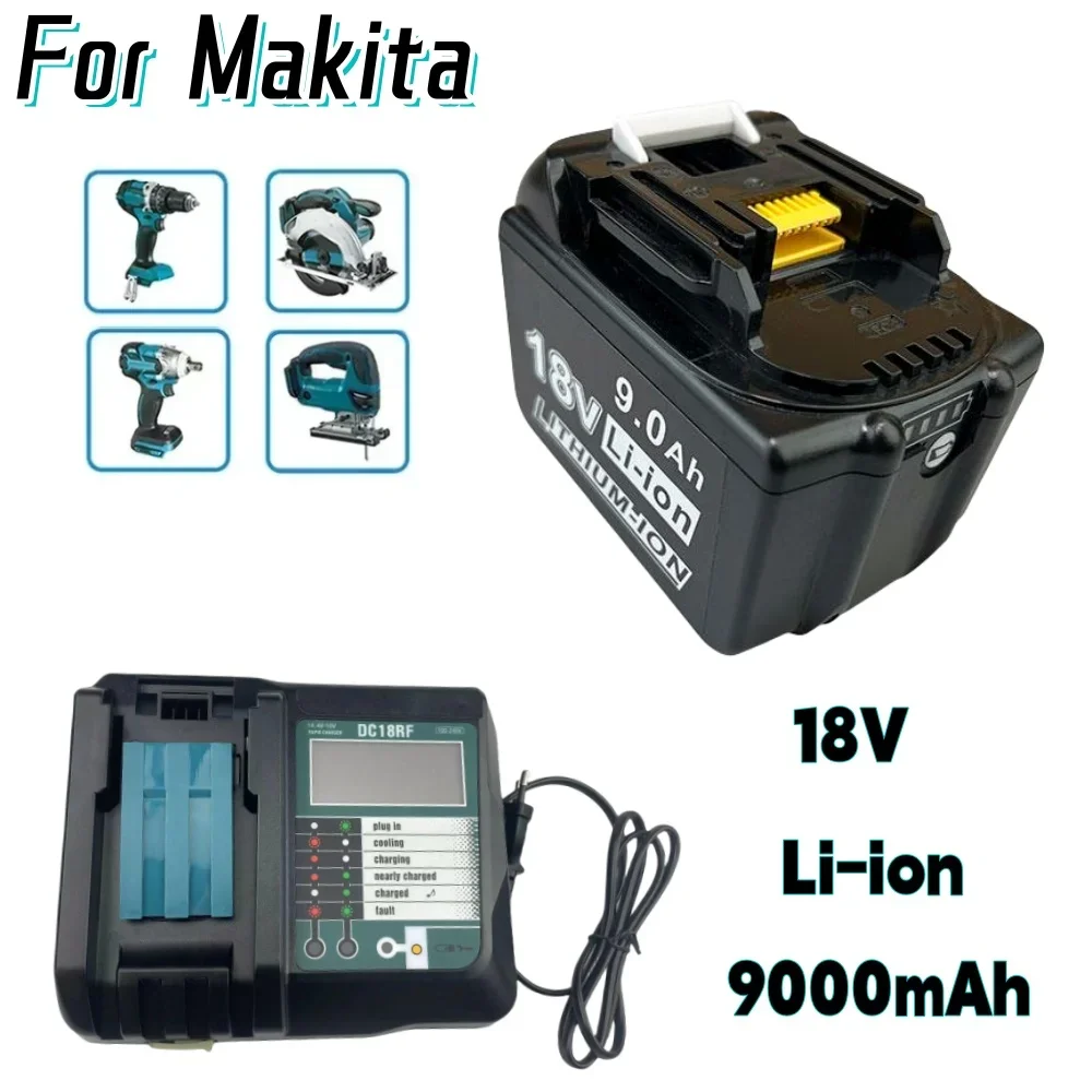 

18V 9.0Ah BL1860B Rechargeable Battery And DC18RF Makita Li-ion Battery Charger Makita 18v Battery BL1840 BL1850 BL1830 LXT400