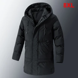 Winter Padded Jacket Men Long Parkas Plus Size 8XL Fashion Casual Hooded Parkas Male Thick Jacket Coat Big Size 8XL