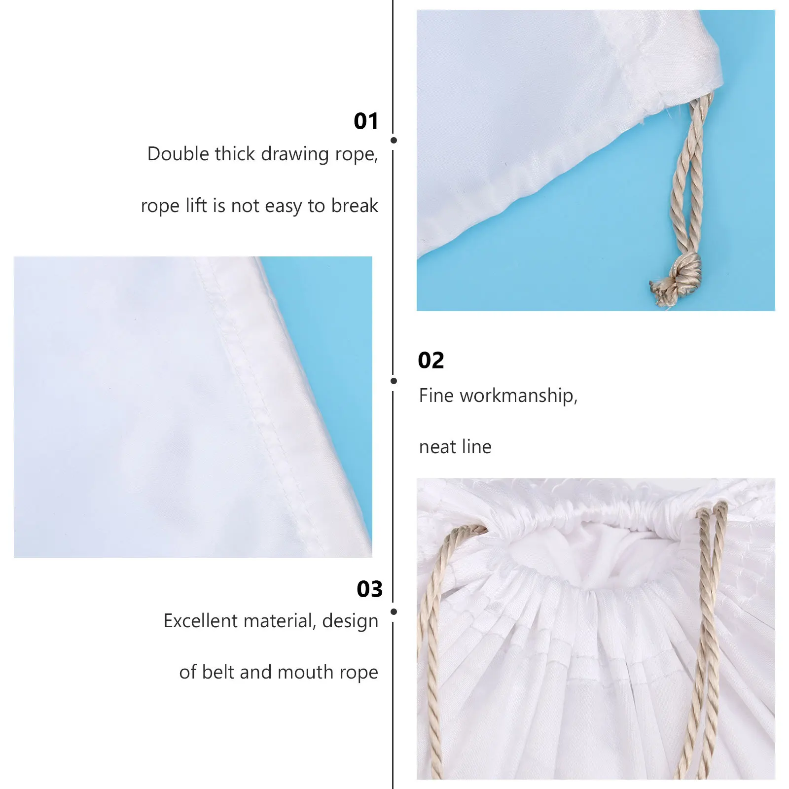 

2Pcs Heavy Duty Storage Bags with Drawstring Reinforced Rope for Bedding Towels Shoes Compact Foldable Design Easy Carry