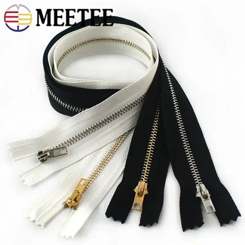 10Pcs 8-30cm(3.14-11.81inch) 3# Metal Zipper Close End Auto Lock Decorative Zip Bag Jeans Pants Placket Zips Sewing Accessories