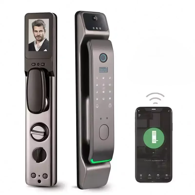 Fingerprint Smart  6068 Mortise Door Lock With Camera