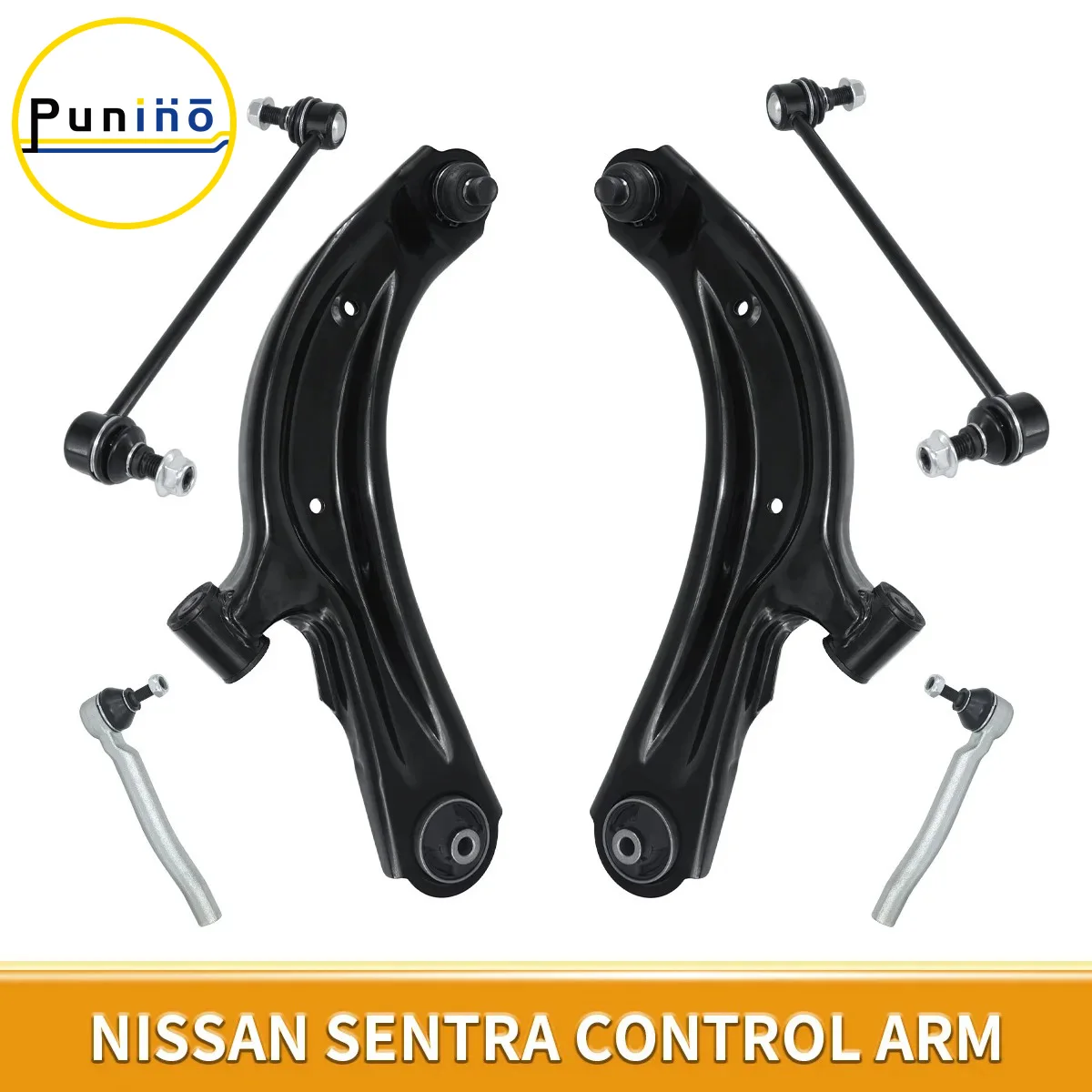 

Punino 6pcs Front Lower Control Arm Sway Bar End Link Outer Tie Rod for NISSAN SENTRA NV200 CHEVROLET CITY EXPRESS 2013-2019