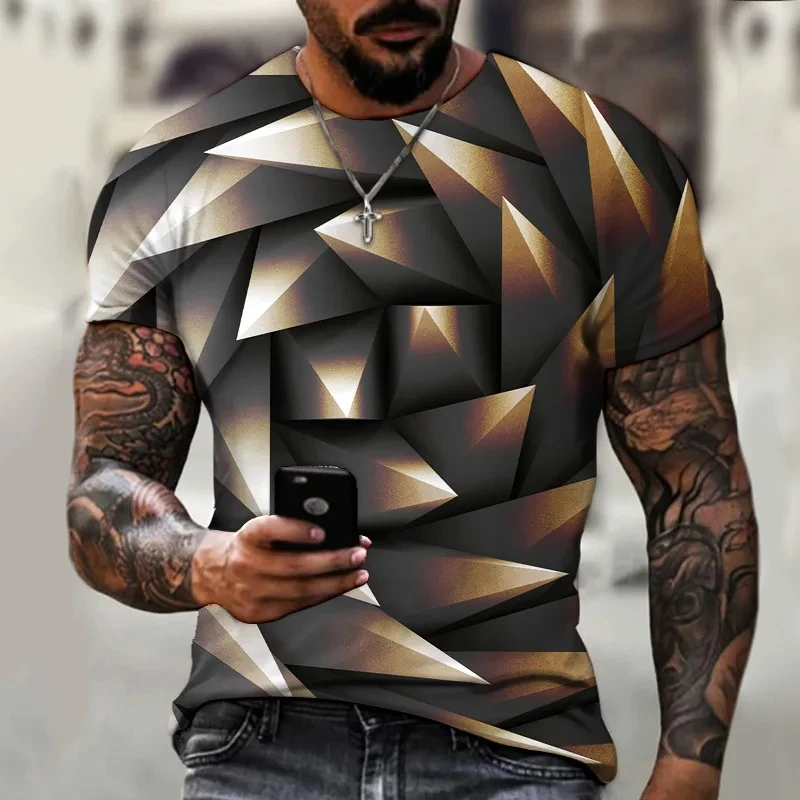 3D T Shirt For Men Fashion Hip Hop O-neck Short Sleeve Tops Abstract Harajuku Men\'s T-shirts Oversized Tees Shirt Man Clothing