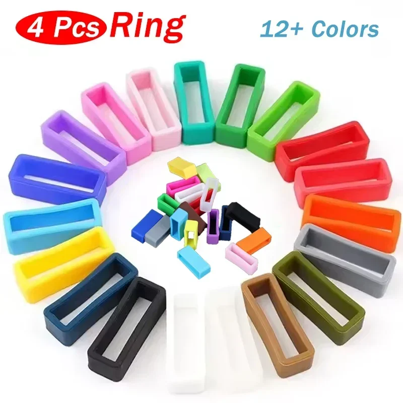 4 Stück Silikon-Armbandring, 12, 14, 16, 17, 18, 19, 20, 22, 24, 26 mm, wasserdichte Schlaufen, Sicherheitshalter, Uhrenzubehör, Gummiband-Halter – Detail 1