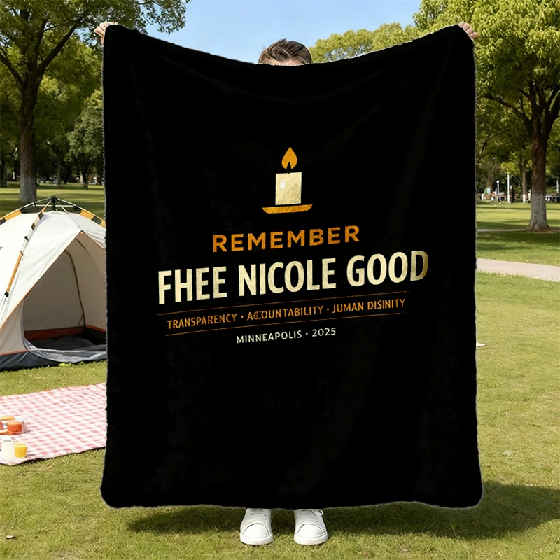 Remember Renee Nicole Good Memorial Flannel Blanket, Minneapolis 2026 Flannel Throw