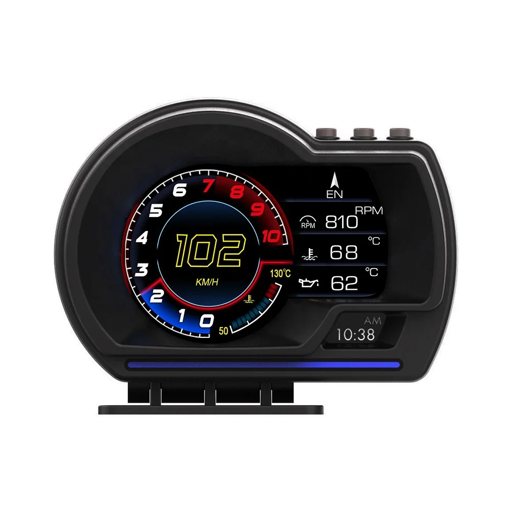 Clock, water temp, Voltage Alarm etc. OBD2+GPS dual system 3.5inch Head Up Displays for universal cars support multi-languages