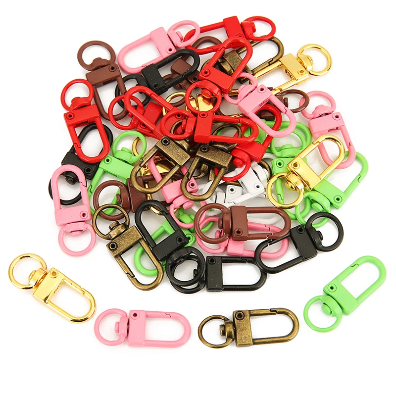 10 قطعة سبائك معدنية الدورية Keyrings سلسلة مفاتيح اكسسوارات 3.2 سنتيمتر جراد البحر المشابك مشبك السنانير حلقة رئيسية المفاتيح صنع المجوهرات